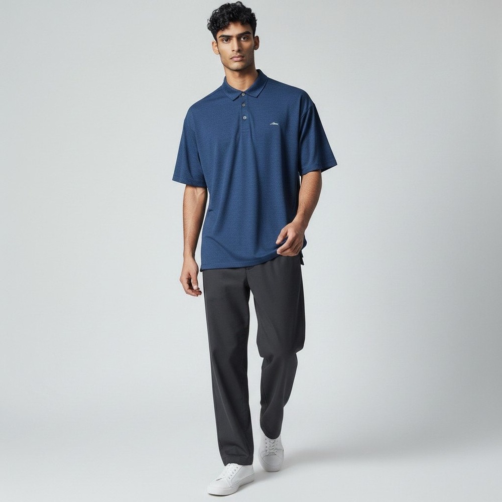 Tommy Bahama IslandZone Polo XL Blue Recycled Performance Textured Marlin Shirt